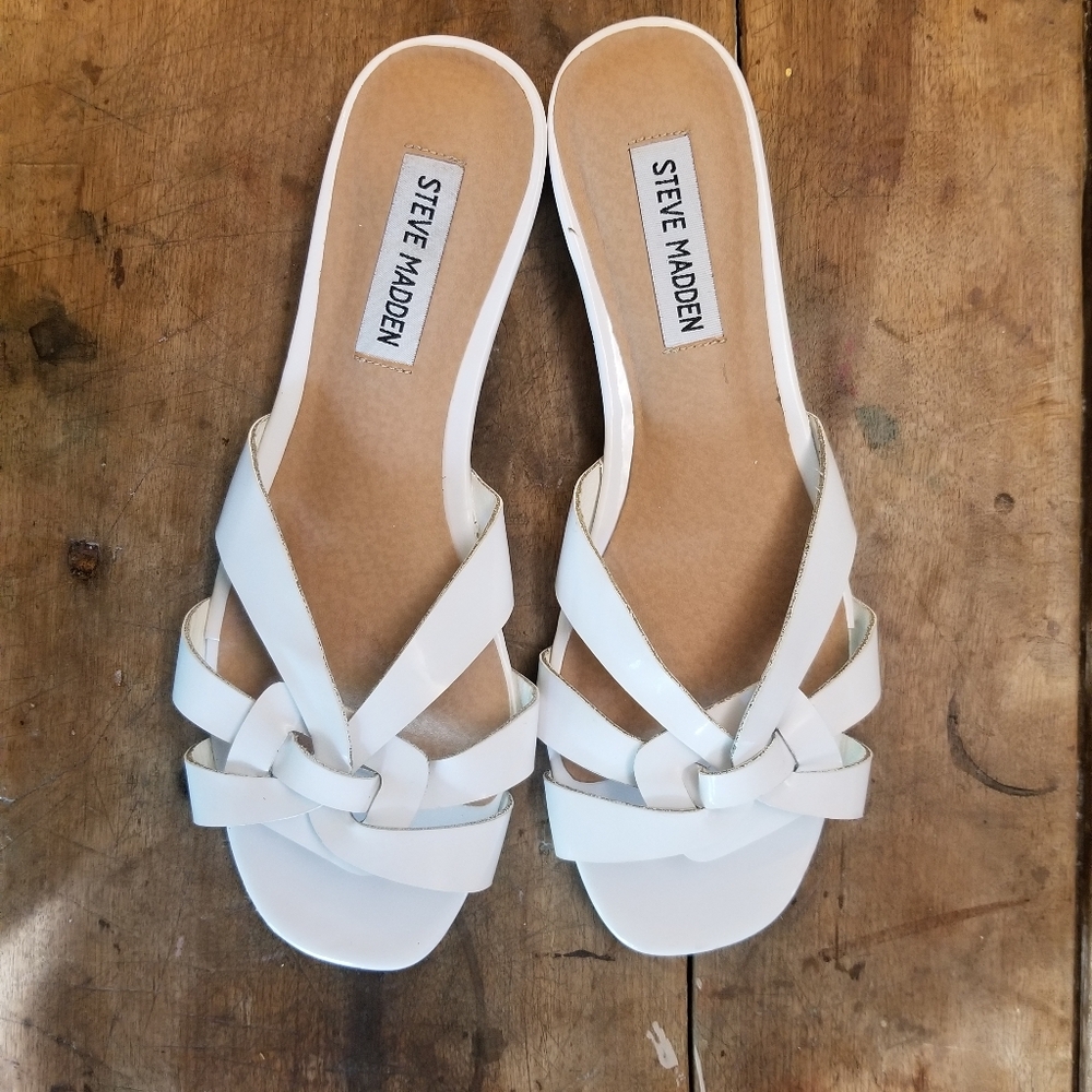Steve Madden White Sip On Sandals Size 8